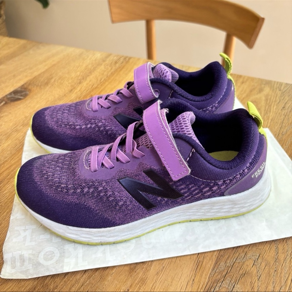 New Balance Purple and Green Sneakers with Velcro Closure
